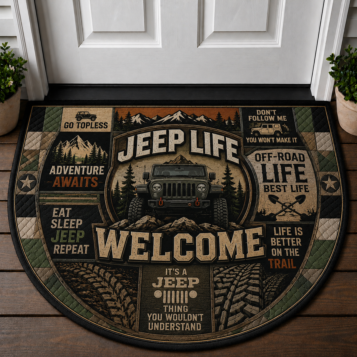 Bronco Welcome Mat - Built Wild Off-Road Adventure Doormat - 5to9vibe