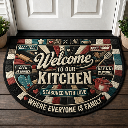 Brunch Welcome Mat - Good Food Good Vibes Grateful Thankful Well Fed Doormat - 5to9vibe