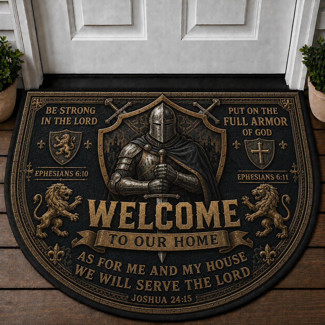Samurai Welcome Mat – "Strength Honor Respect" Japanese Warrior Doormat - 5to9vibe