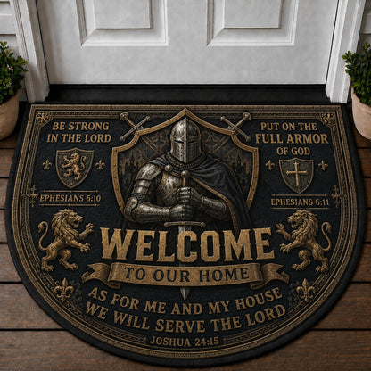 Crusader Welcome Mat – "Full Armor Of God" Christian Templar Home Decor Doormat - 5to9vibe