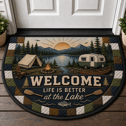 Camp Kitchen Welcome Doormat - Cook Eat Relax Repeat Outdoor Mat - 5to9vibe