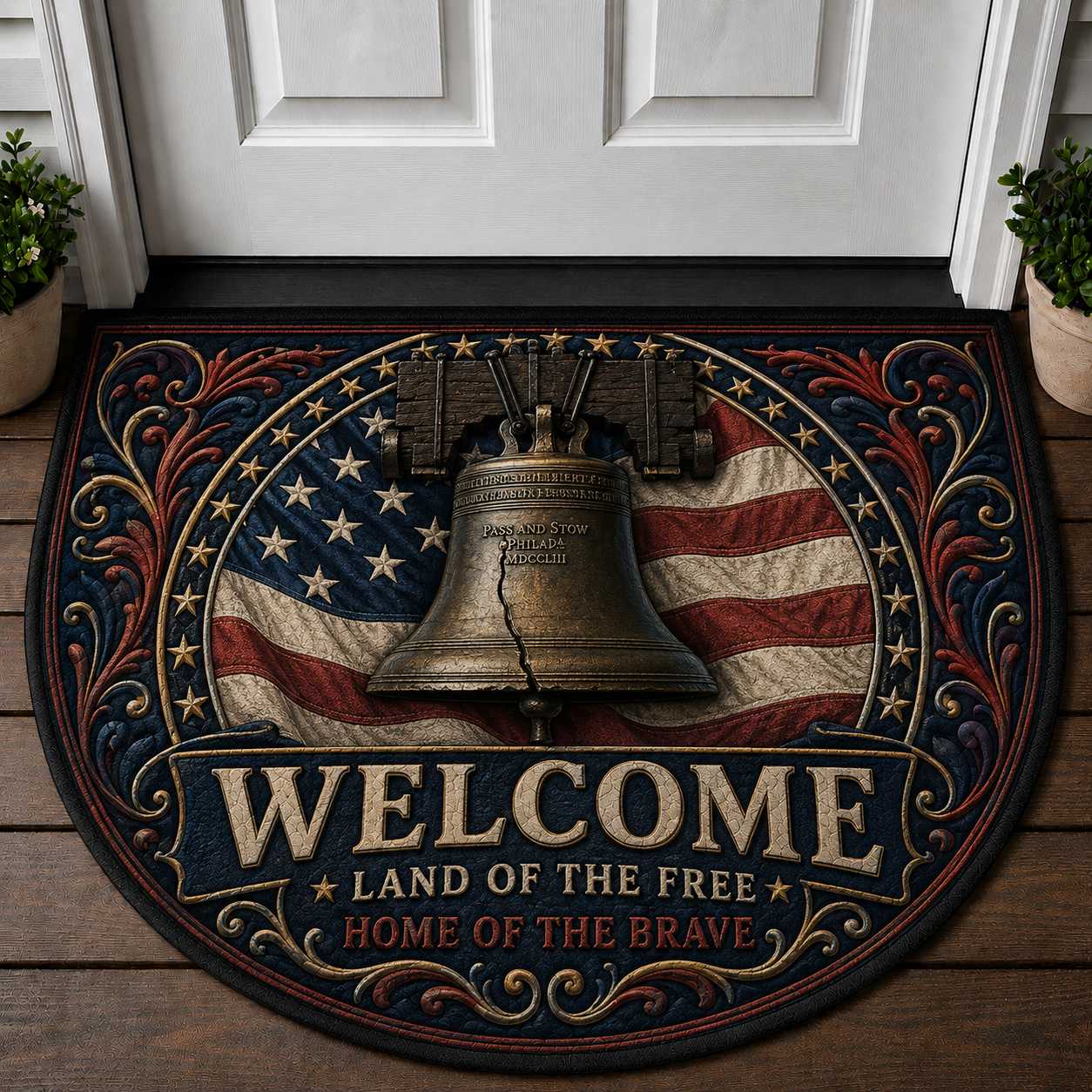 Stars And Stripes Welcome Mat - Patriotic American Flag Outdoor Doormat - 5to9vibe