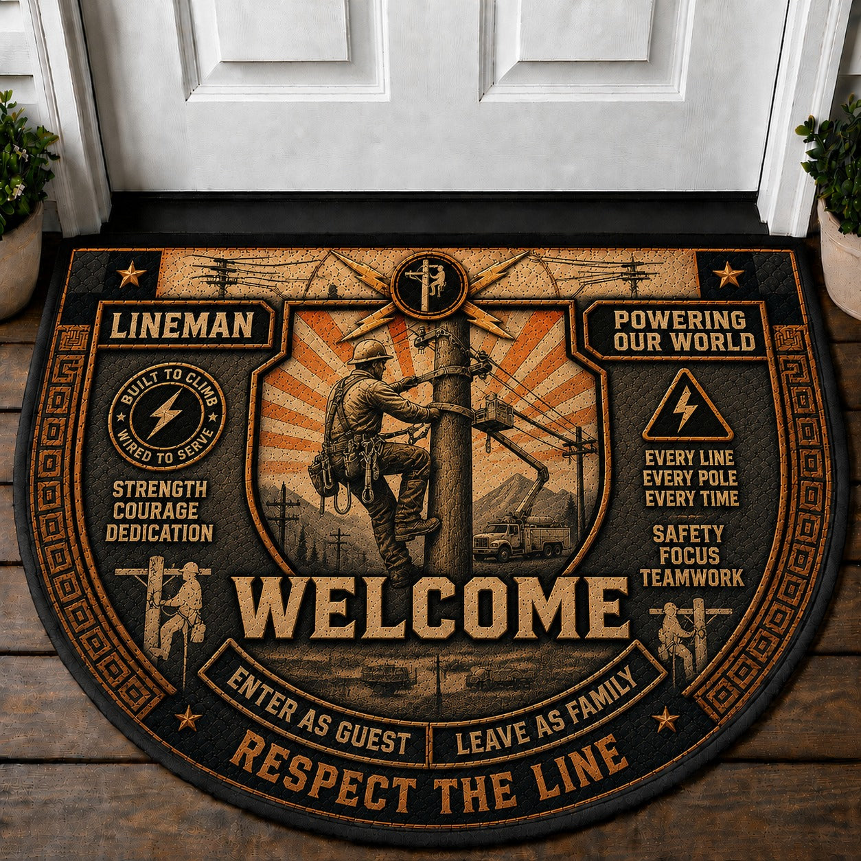 Logger Welcome Mat – "Born To Cut" Woodcutter Forestry Outdoor Doormat - 5to9vibe