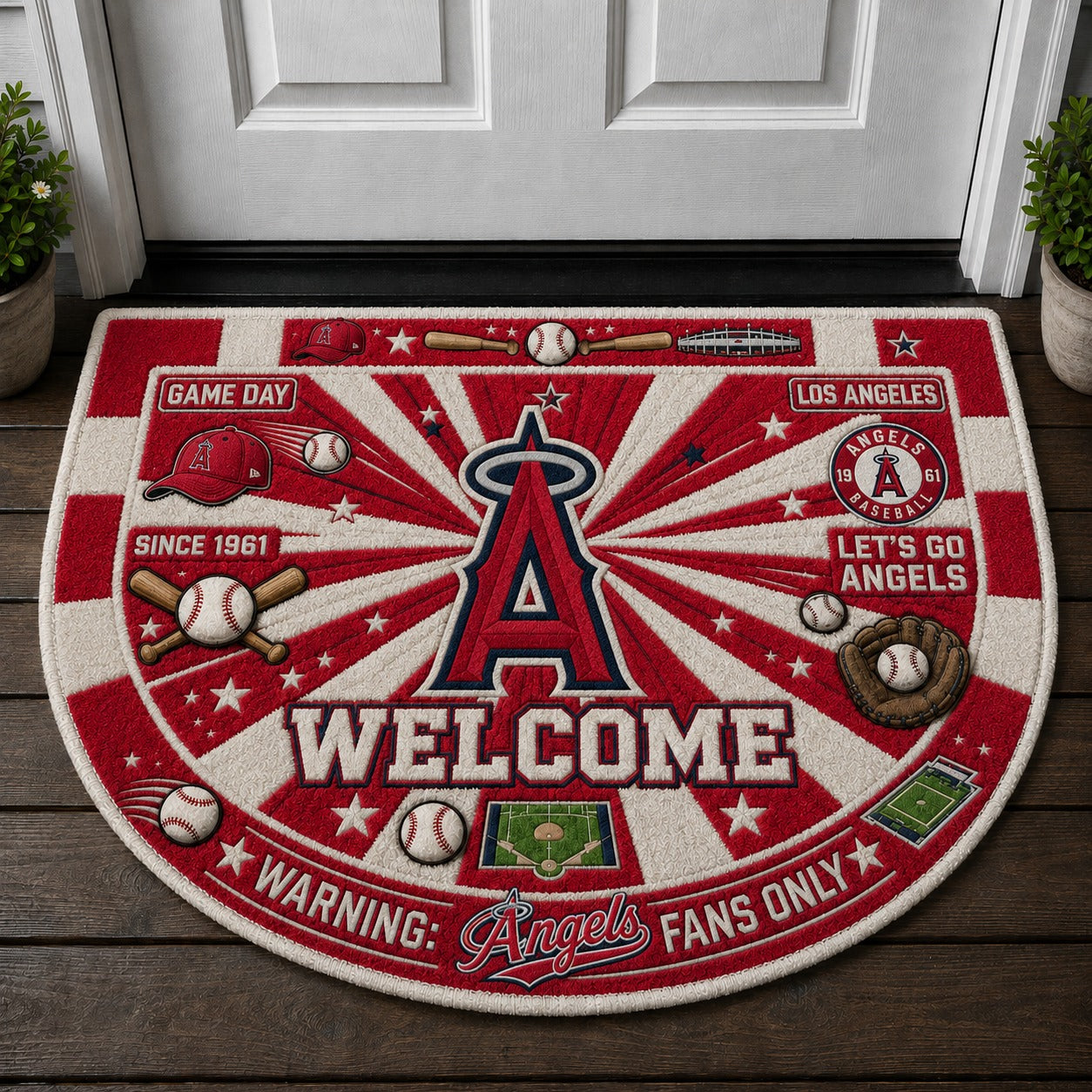 Baseball All Teams Custom Quilted Print Premium Welcome Mat – Personalized Baseball Doormat