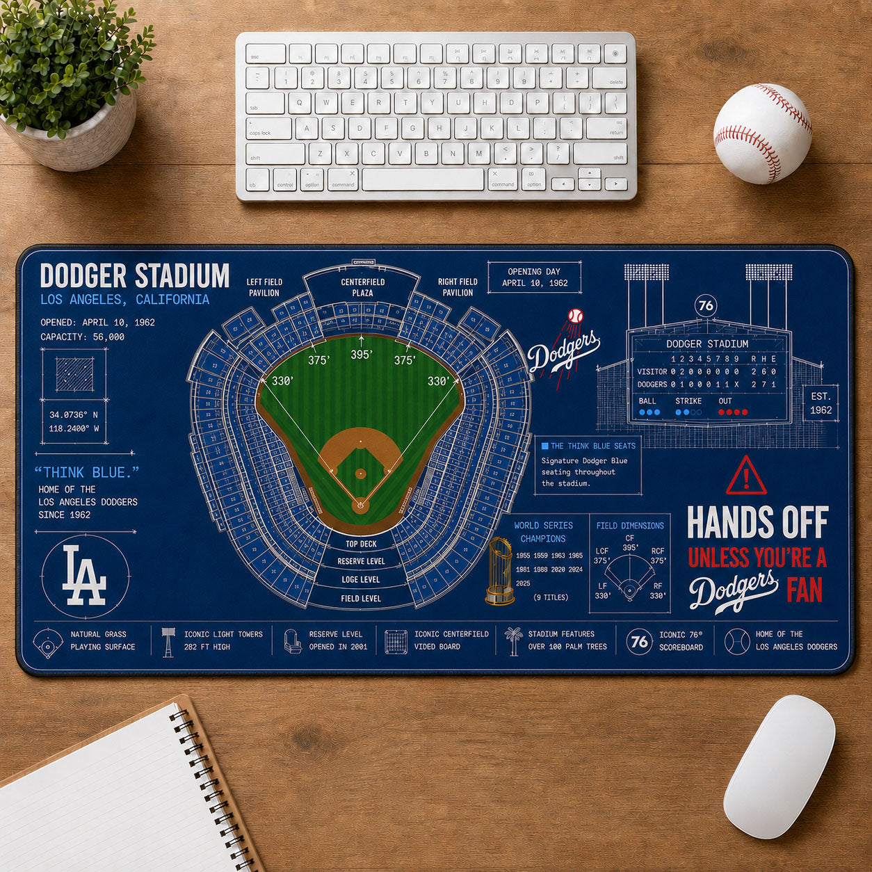 All Baseball Legendary Stadiums Masterplan Desk Mat Mouse Pad Plus Size - 5to9vibe