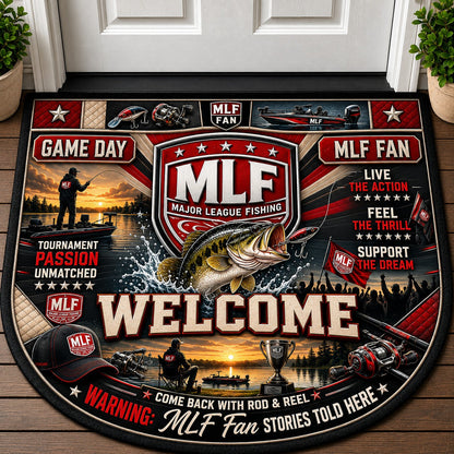 MLF Fishing Fan Stories Quilted Print Premium Welcome Mat – Personalized Doormat