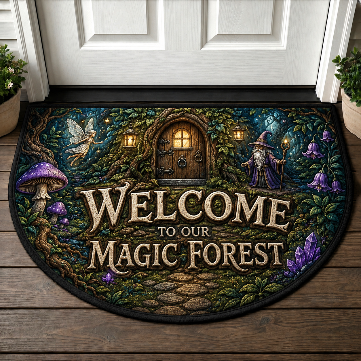 Wizards Only Muggles Tolerated Welcome Mat - Magical Fantasy Castle Doormat - 5to9vibe