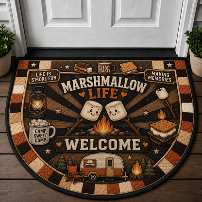 Marshmallow Life S'mores Doormat - Camp Sweet Camp Outdoor Welcome Mat - 5to9vibe