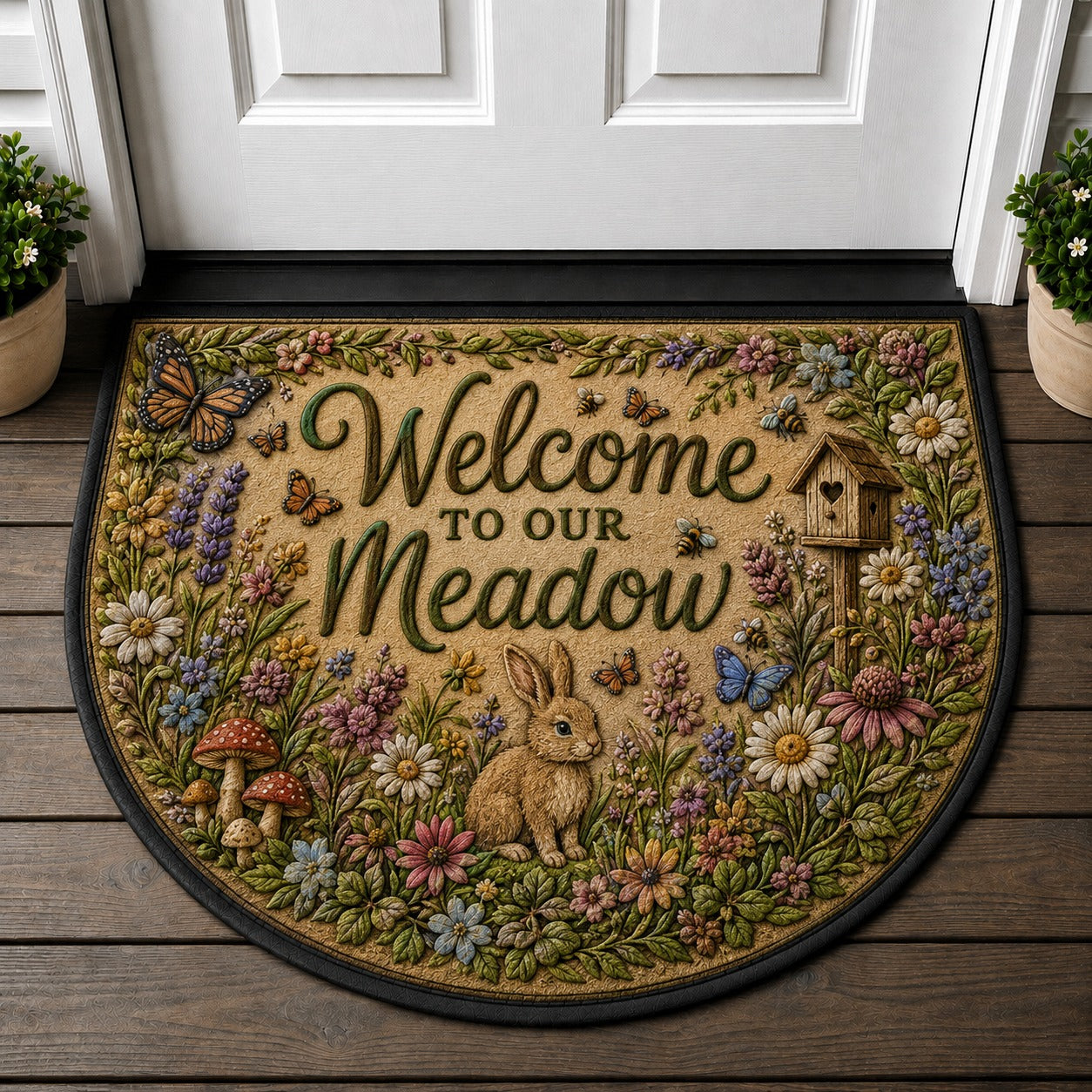 Welcome Please Come In Doormat - Light Academia Vintage Book Study Welcome Mat - 5to9vibe