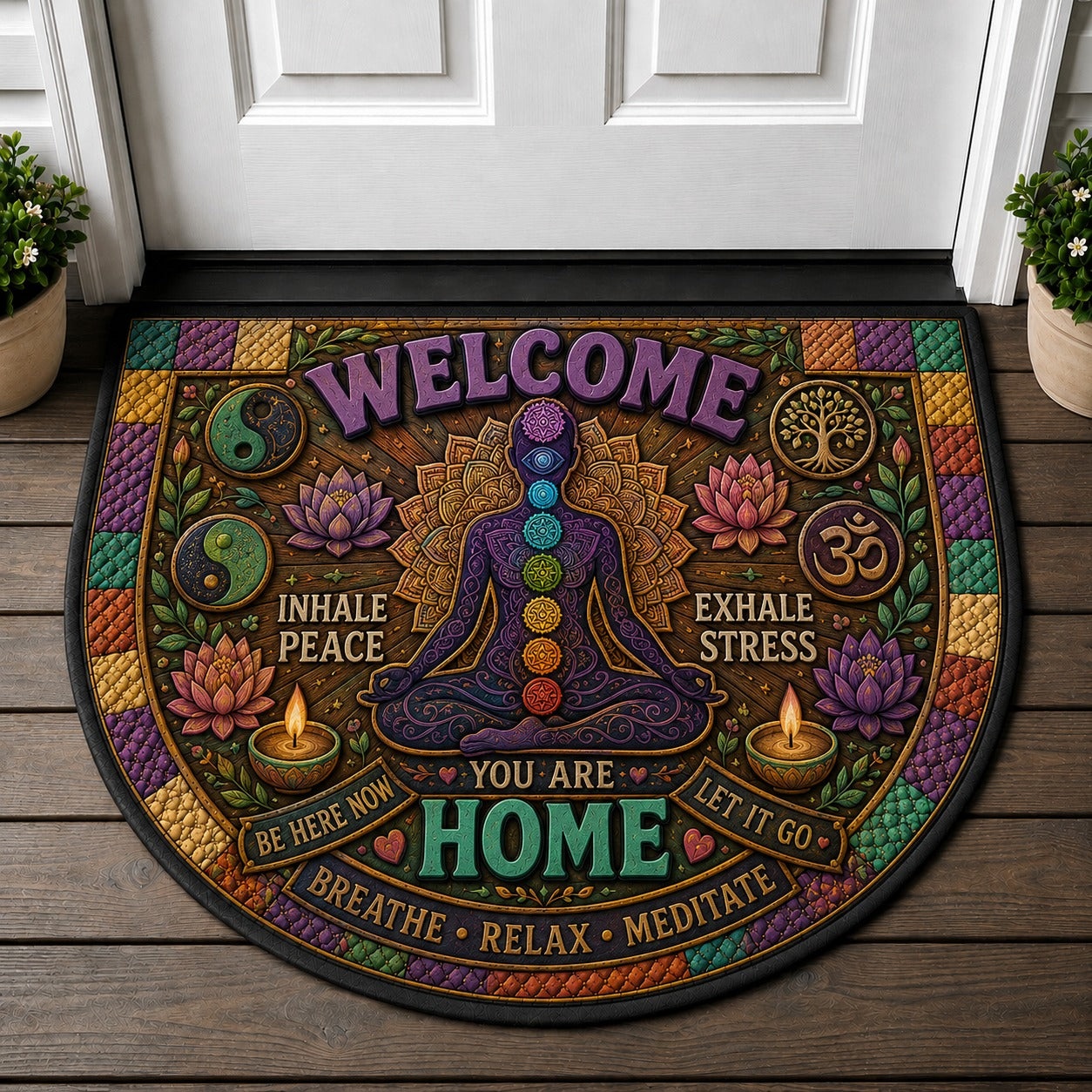 Good Vibes Only Welcome Doormat - Crystal Lover Healing Spiritual Welcome Mat - 5to9vibe