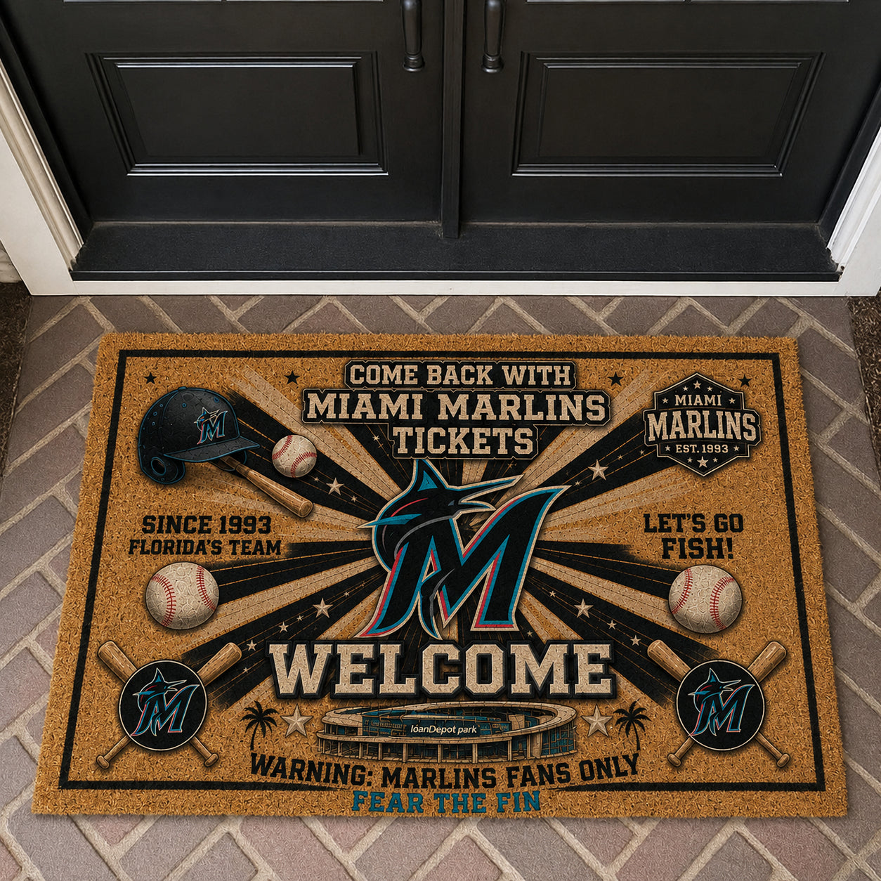 Baseball All Teams Coir Doormat Print Premium Welcome Mat – Personalized Baseball Coir Doormat