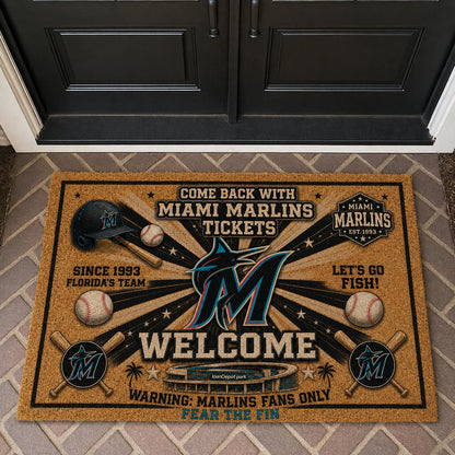 Baseball All Teams Custom Quilted Print Premium Welcome Mat – Personalized Baseball Doormat