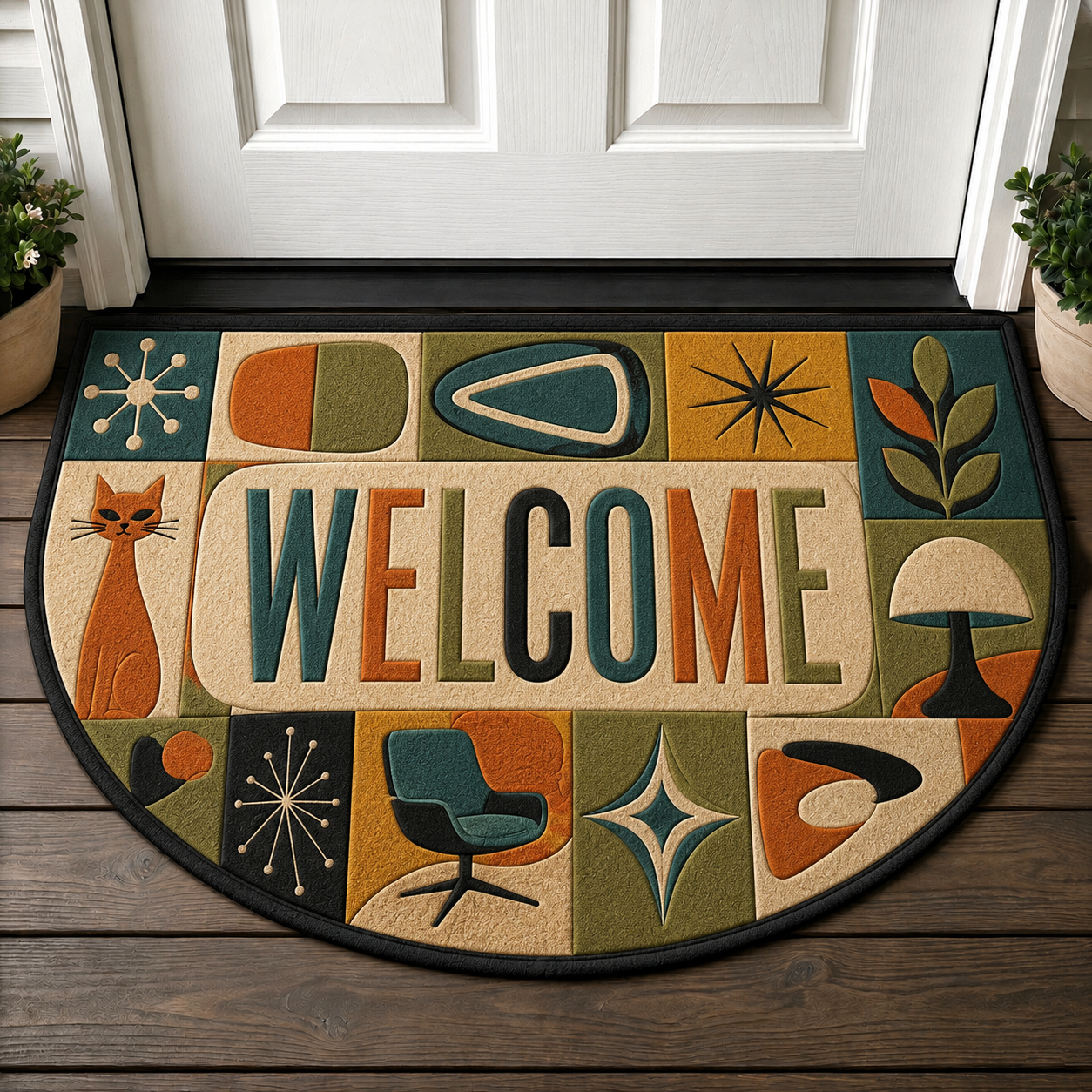 Welcome Inhale Exhale Yoga Doormat - Zen Lotus Flower & Mandala Welcome Mat - 5to9vibe