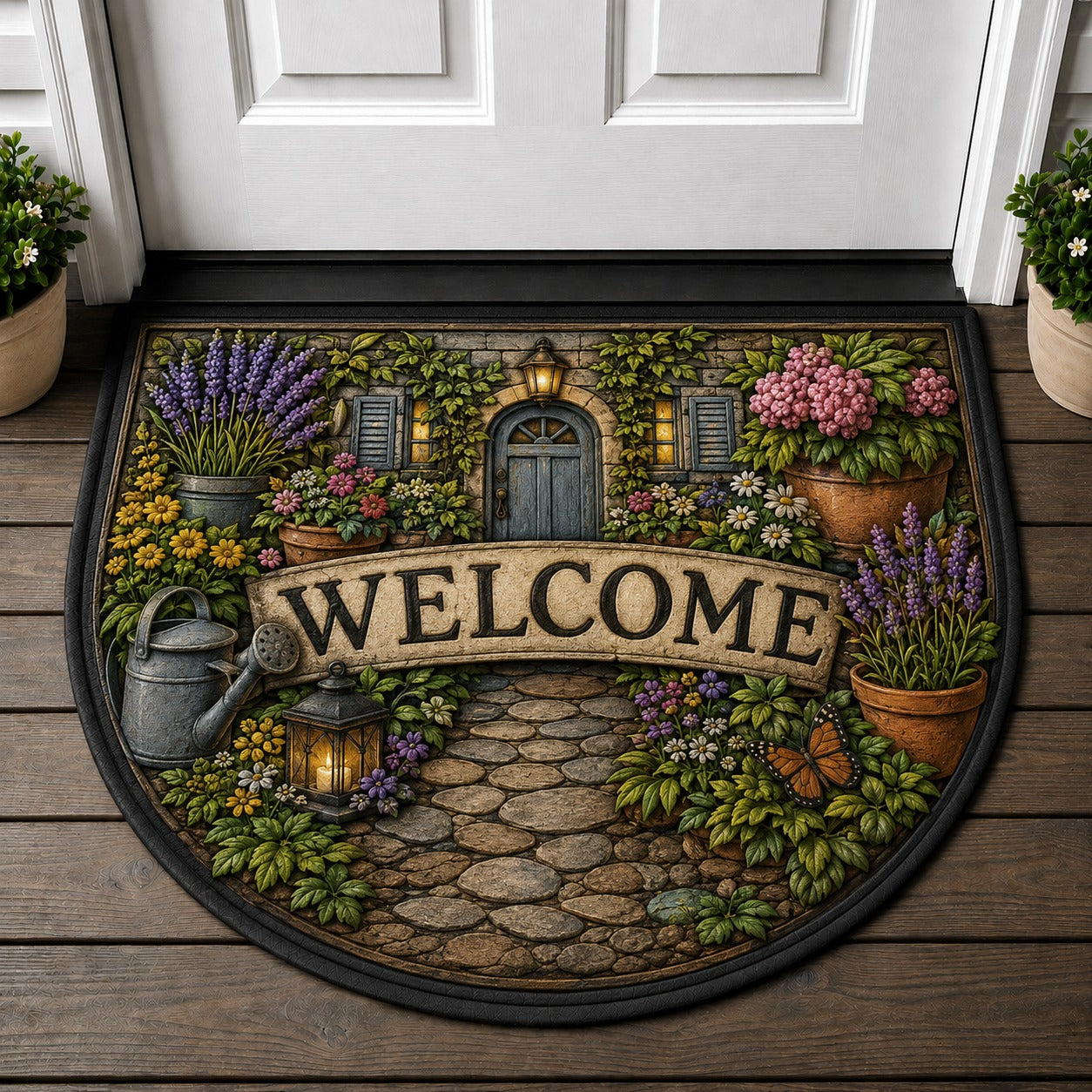 Welcome Vintage Classic Doormat - Victorian Home Gothic House Red Rose Welcome Mat - 5to9vibe