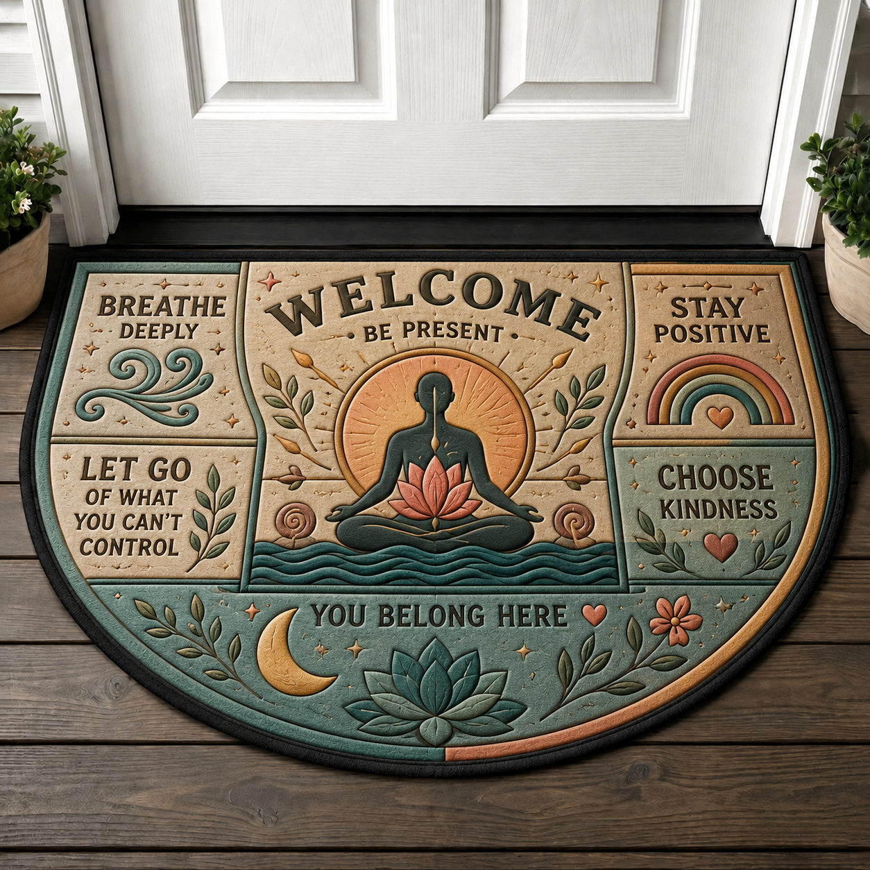 Welcome To Our Industrial Home Doormat - Vintage Brick & Metal Gear Welcome Mat - 5to9vibe