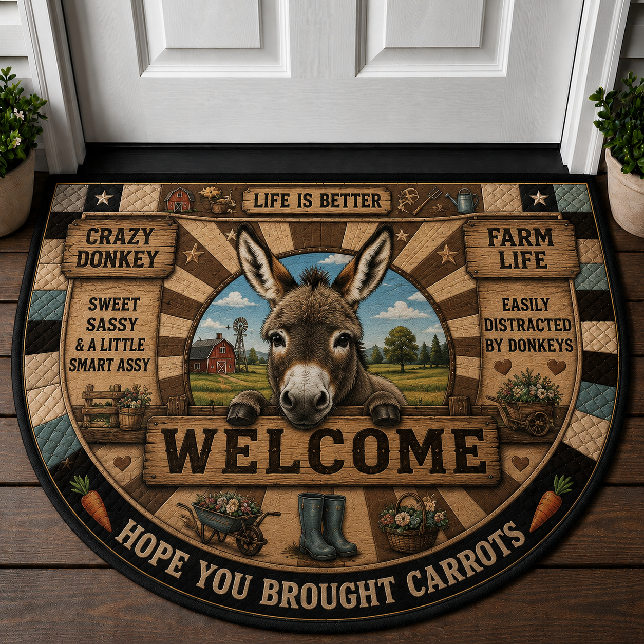 Home Is Where Our Flock Is Rooster Doormat - Farm Sweet Farm Welcome Mat - 5to9vibe