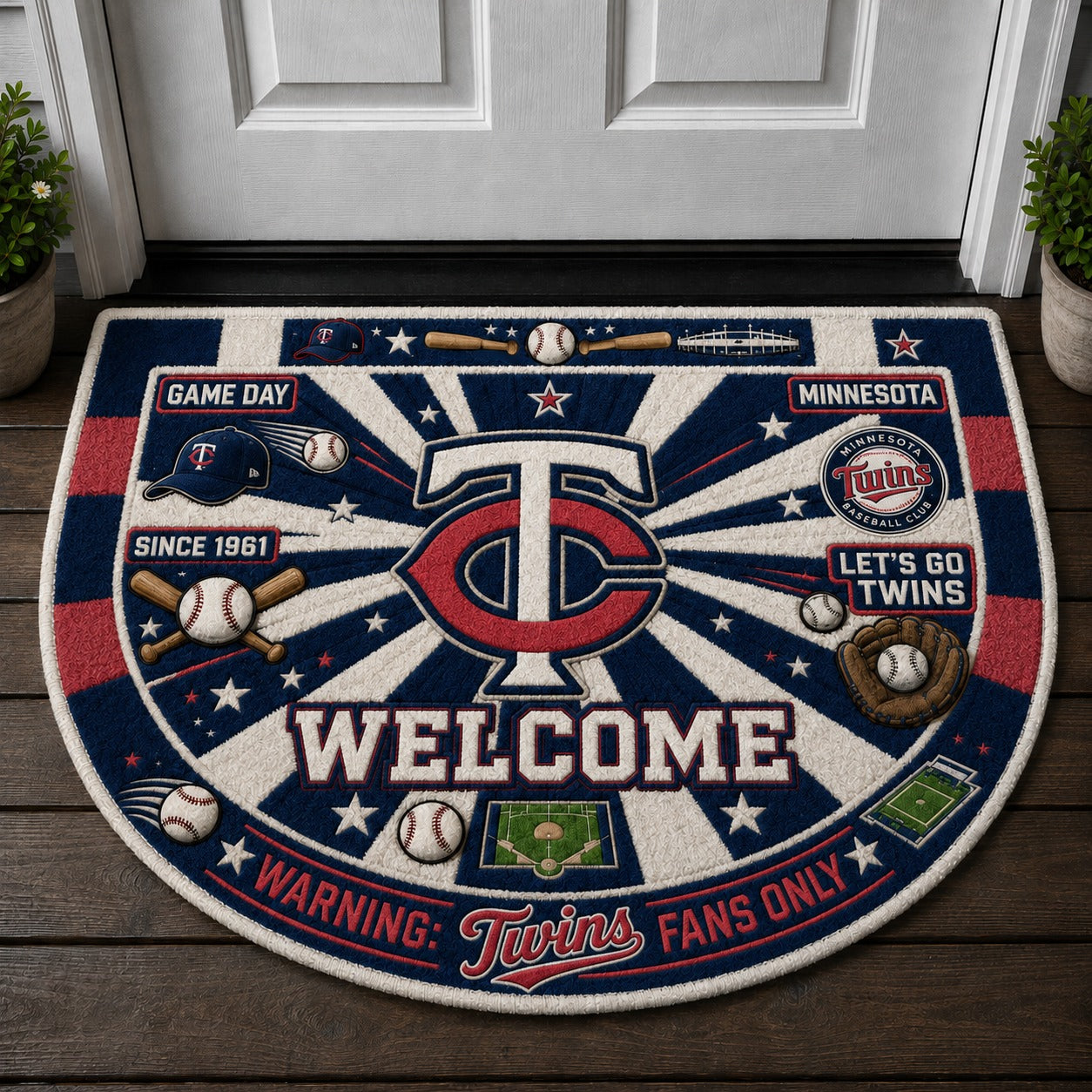 Baseball All Teams Custom Quilted Print Premium Welcome Mat – Personalized Baseball Doormat