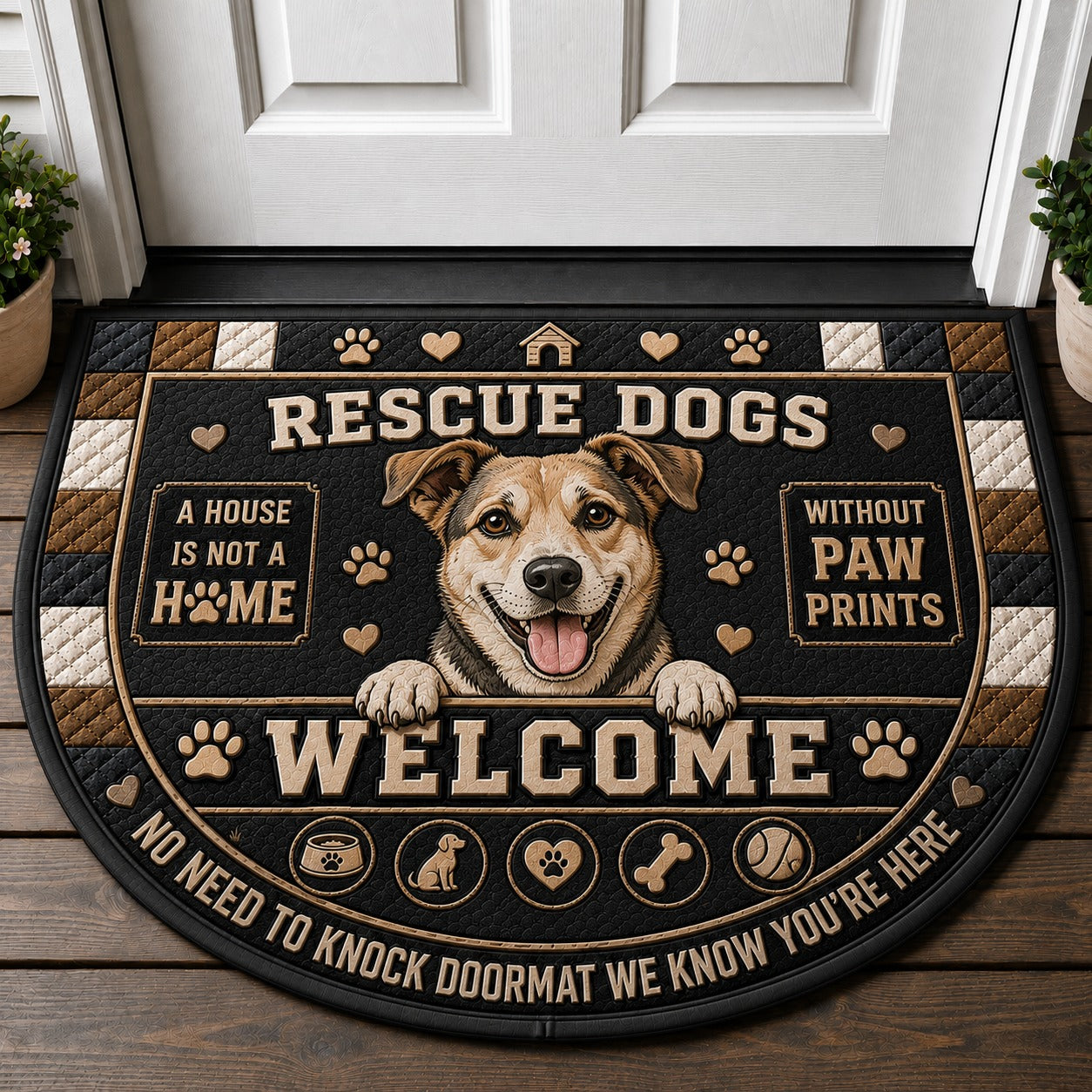 Akita Welcome Mat – No Need To Knock Dog Lover Outdoor Doormat - 5to9vibe