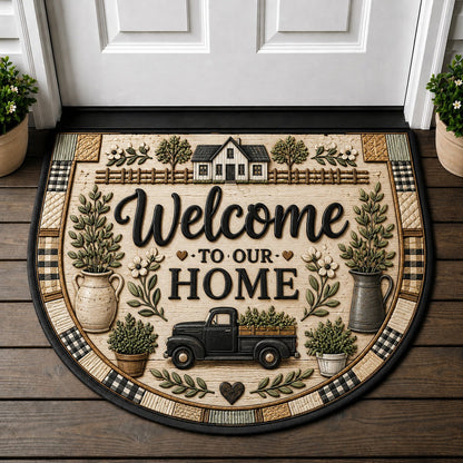 Beach House Retro Camper Doormat - Surfboards & Ocean Waves Welcome Mat - 5to9vibe