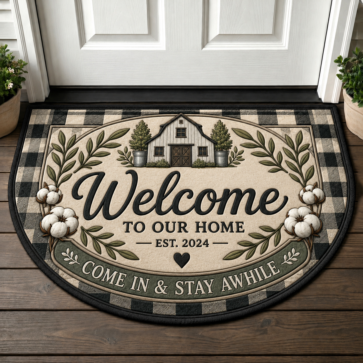 Welcome To Our Industrial Home Doormat - Vintage Brick & Metal Gear Welcome Mat - 5to9vibe
