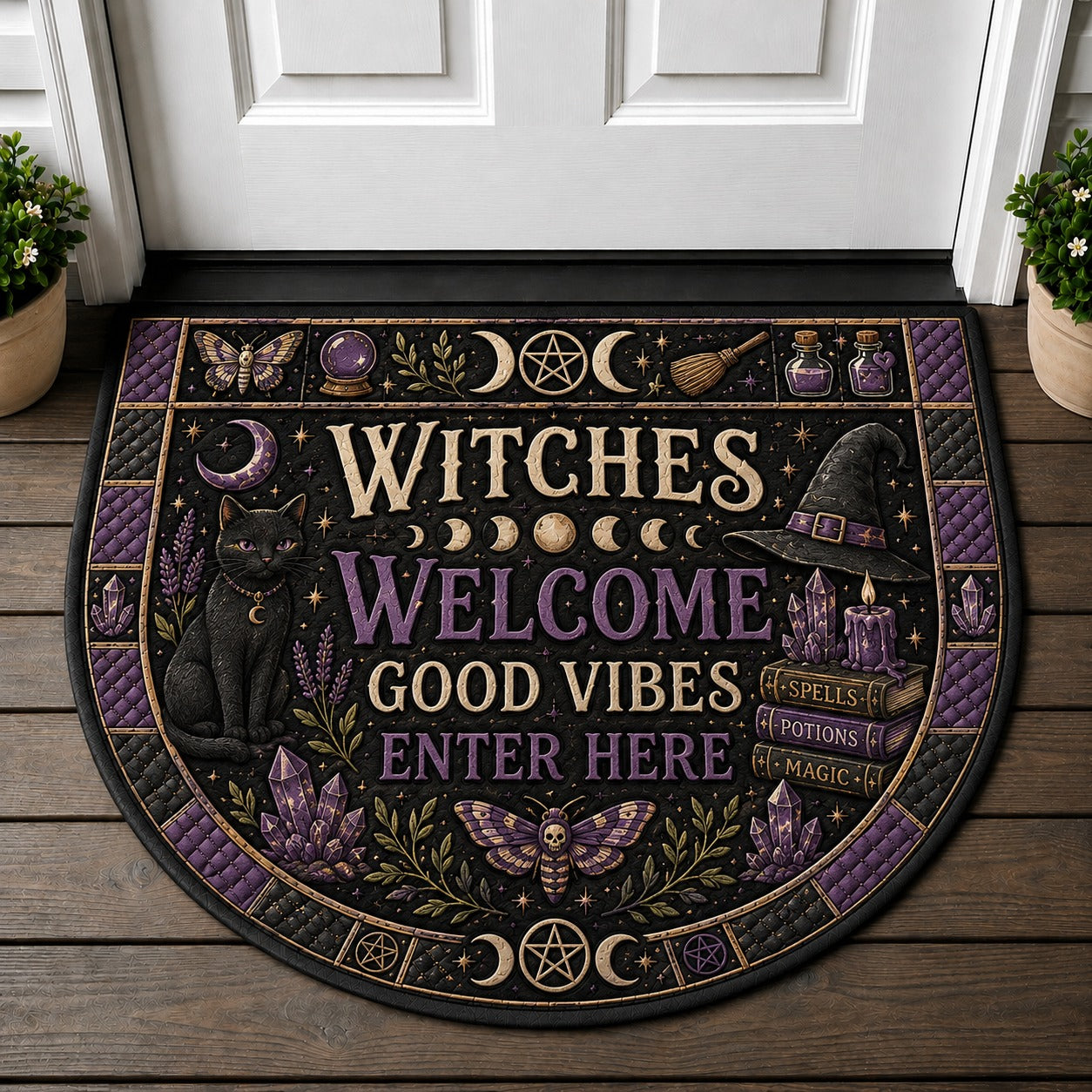 Botanical Greenery Welcome Mat - Tropical Monstera & Fern Leaf Doormat - 5to9vibe