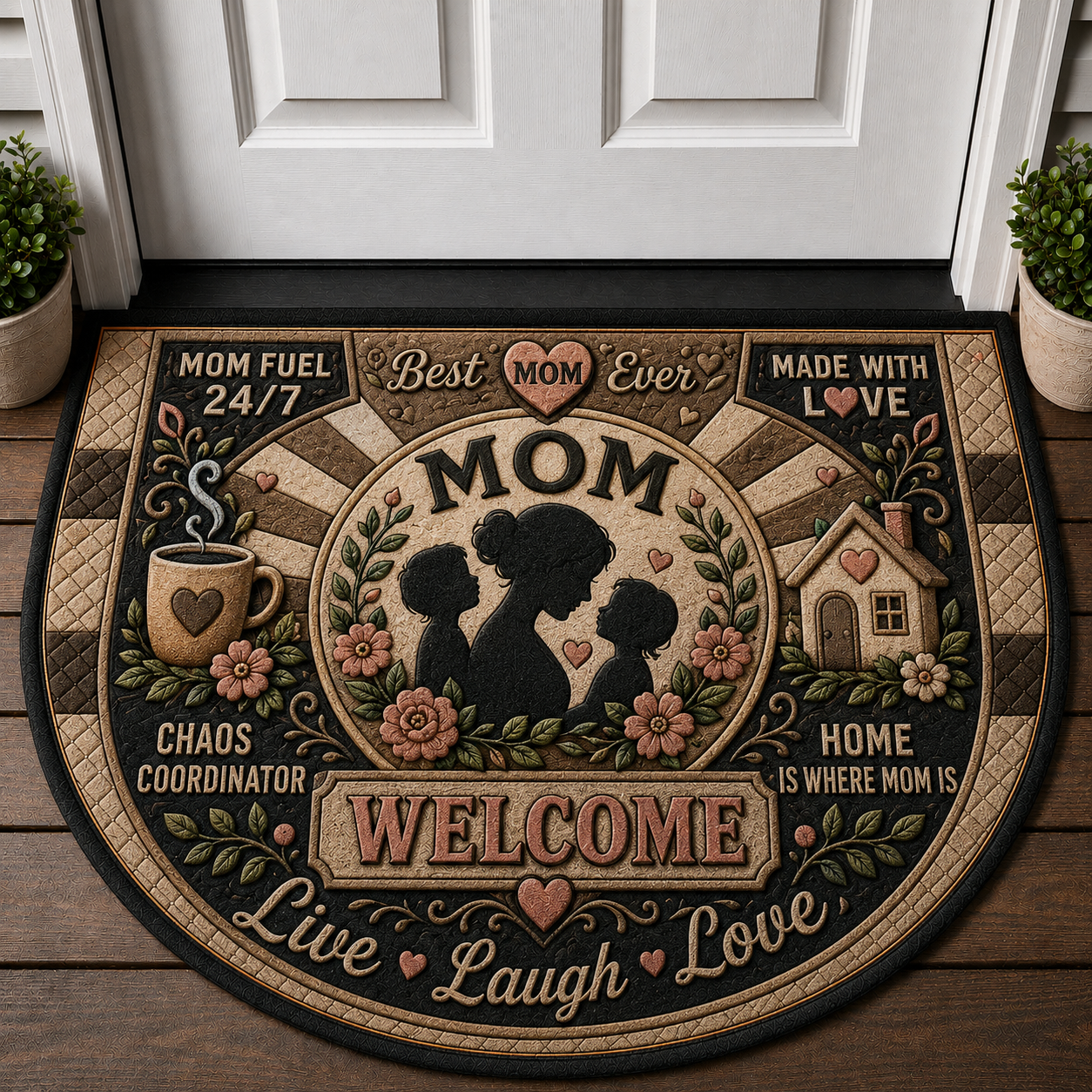 Welcome Home Sweet Home Sunflower Doormat - Rustic Farmhouse Welcome Mat - 5to9vibe