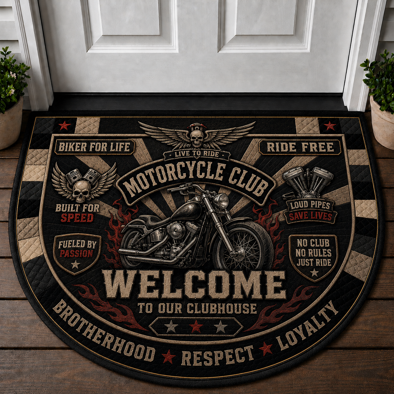 Sport Bike Welcome Mat - Ride or Die Motorcycle Speed Outdoor Doormat - 5to9vibe