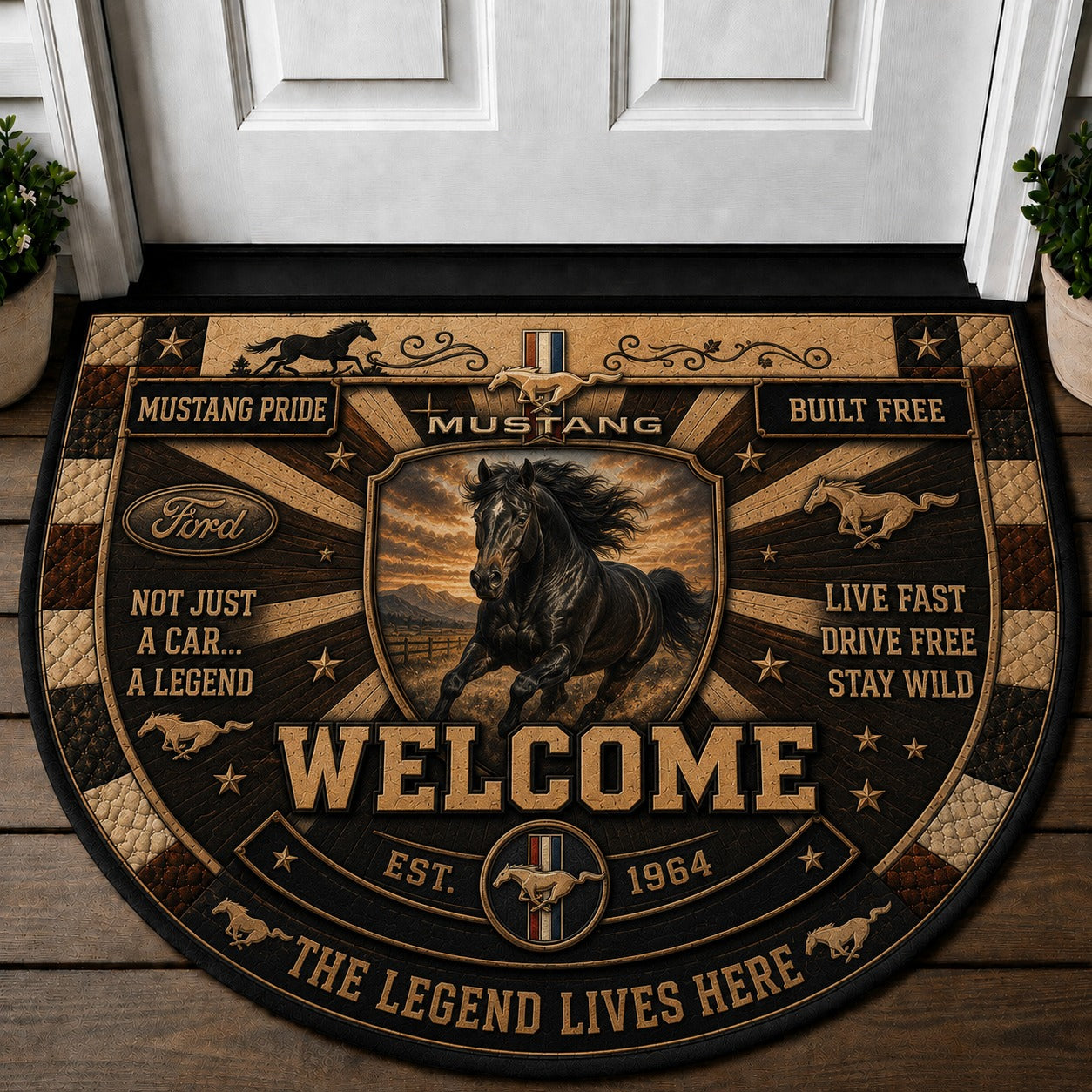 Texas Ranch Welcome Mat – "God Bless Texas" Lone Star Western Home Decor Doormat - 5to9vibe