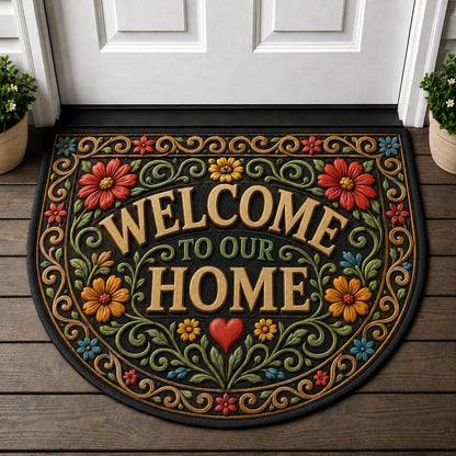Slow Living Welcome Home Doormat - Cozy Cat Lover Aesthetic Welcome Mat - 5to9vibe