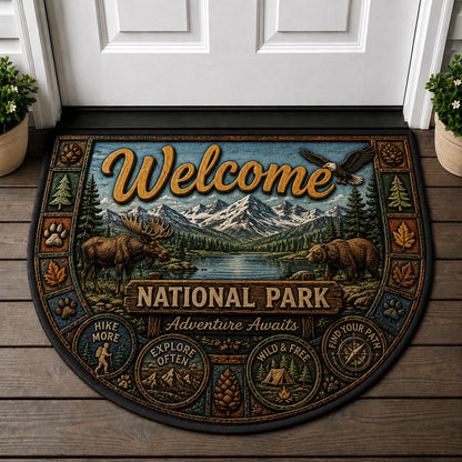 Beach House Retro Camper Doormat - Surfboards & Ocean Waves Welcome Mat - 5to9vibe