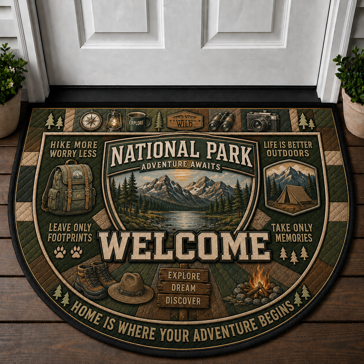 Backpacking Welcome Mat – Adventure Hiking and Camping Outdoor Doormat - 5to9vibe