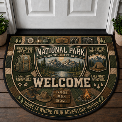 Mountain Calling Welcome Mat - Hiking & Forest Adventure Doormat - 5to9vibe