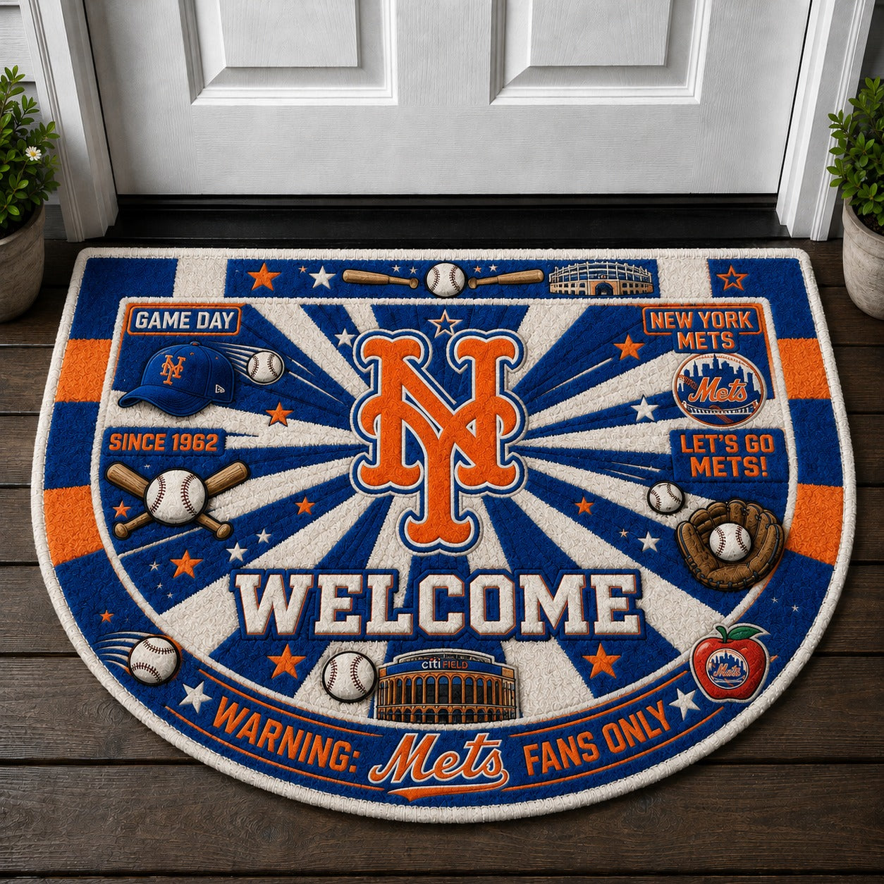 Baseball All Teams Custom Quilted Print Premium Welcome Mat – Personalized Baseball Doormat