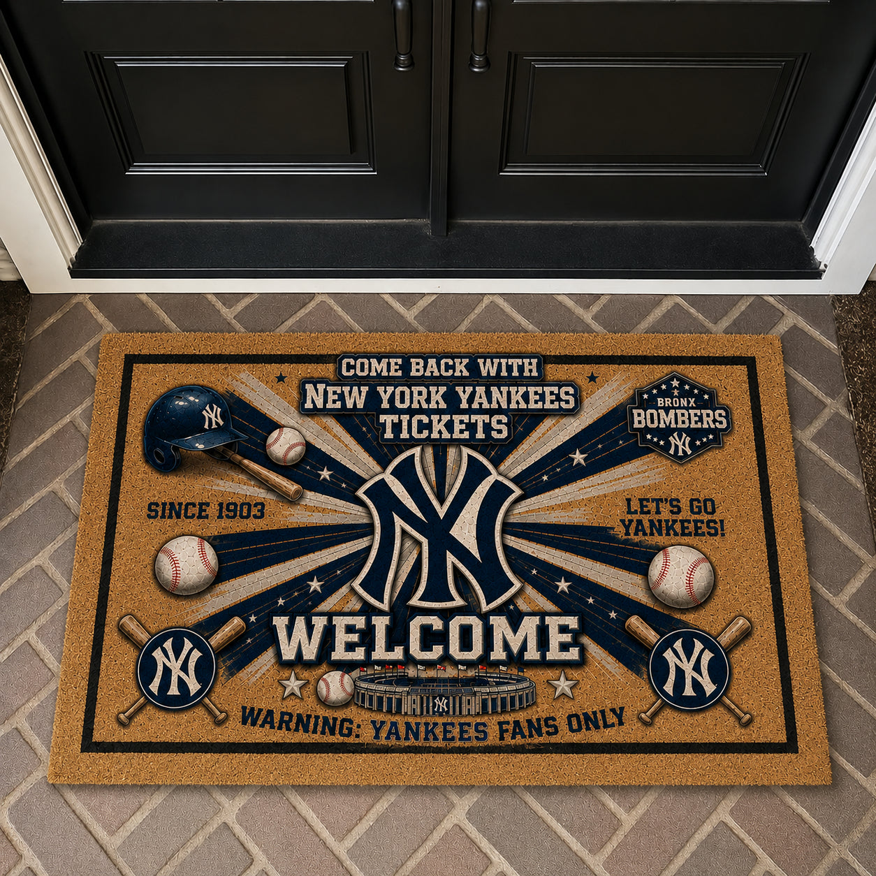 Baseball All Teams Custom Quilted Print Premium Welcome Mat – Personalized Baseball Doormat