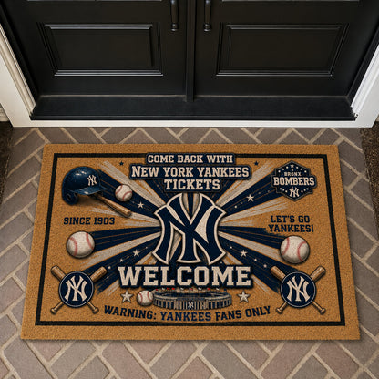 Baseball All Teams Custom Quilted Print Premium Welcome Mat – Personalized Baseball Doormat
