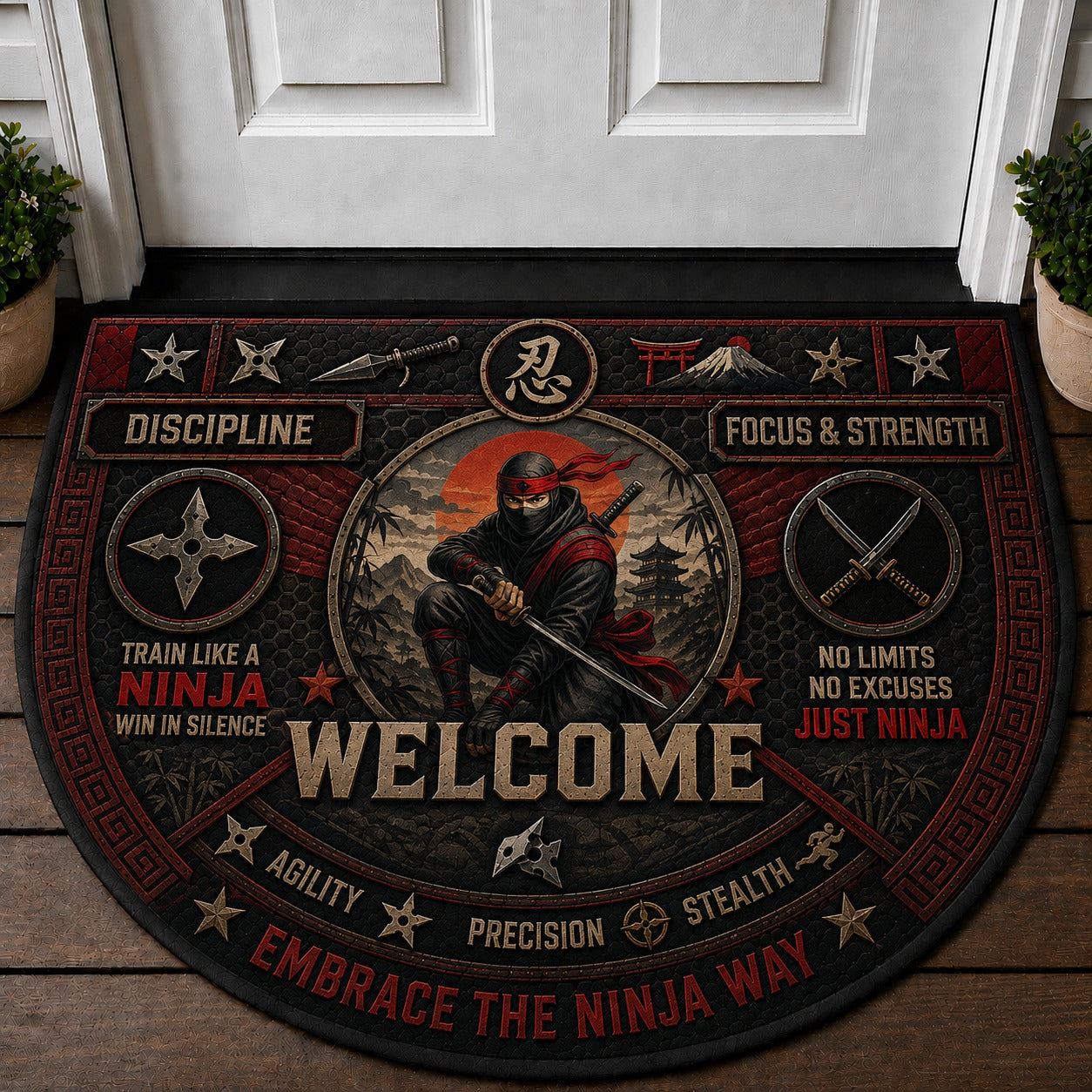Spartan Welcome Mat – "Victory Or Glory" Ancient Greek Warrior Outdoor Doormat - 5to9vibe