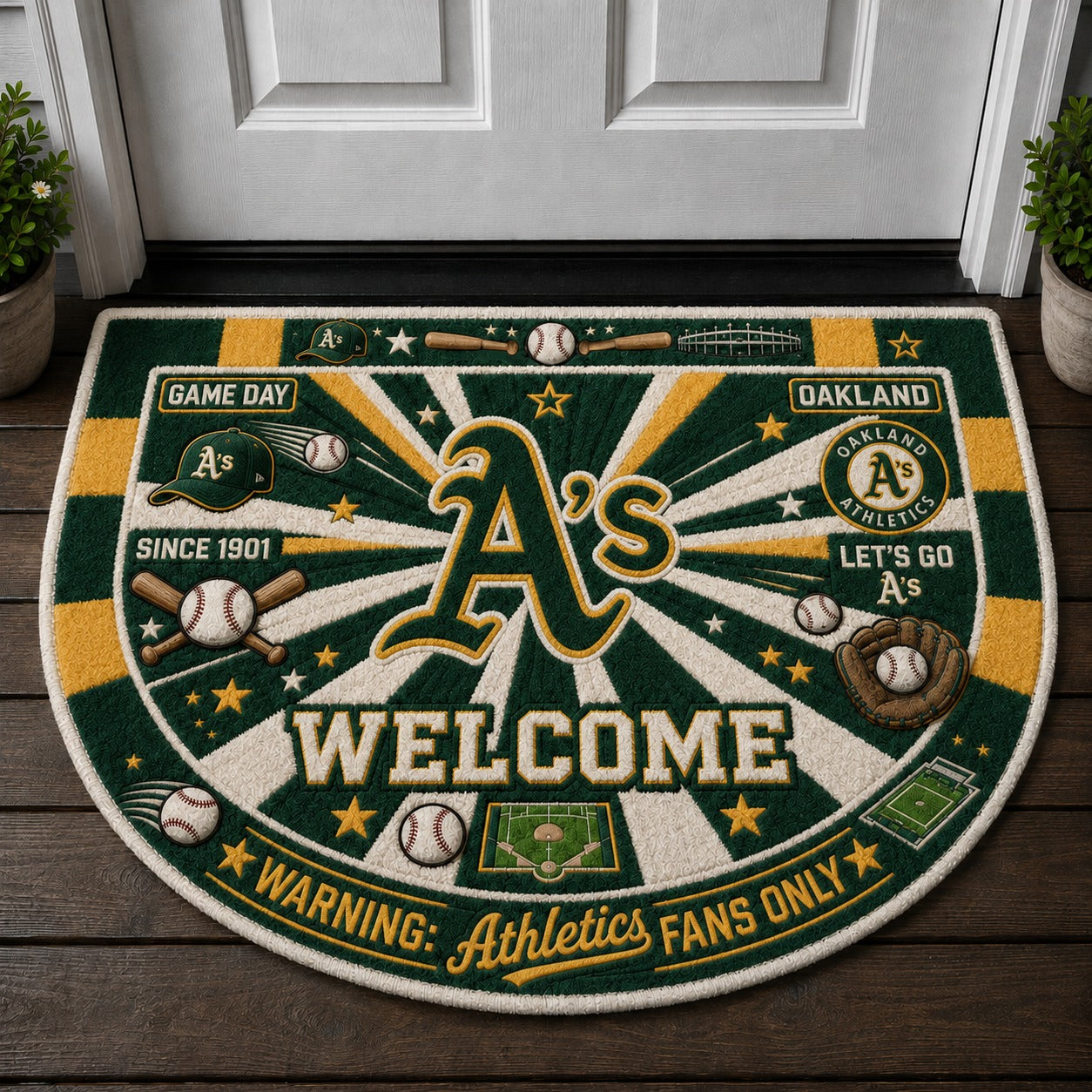 Baseball All Teams Custom Quilted Print Premium Welcome Mat – Personalized Baseball Doormat
