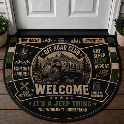 Jeep Mud Life Welcome Mat - Off Road Adventure Outdoor Doormat - 5to9vibe
