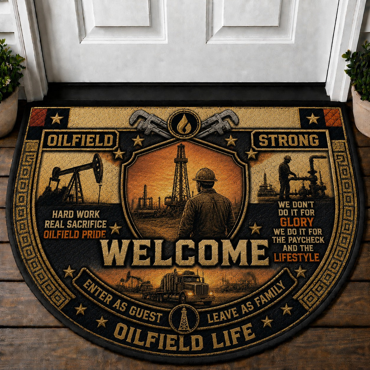 Crane Operator Welcome Mat – "Built To Lift" Construction Professional Doormat - 5to9vibe