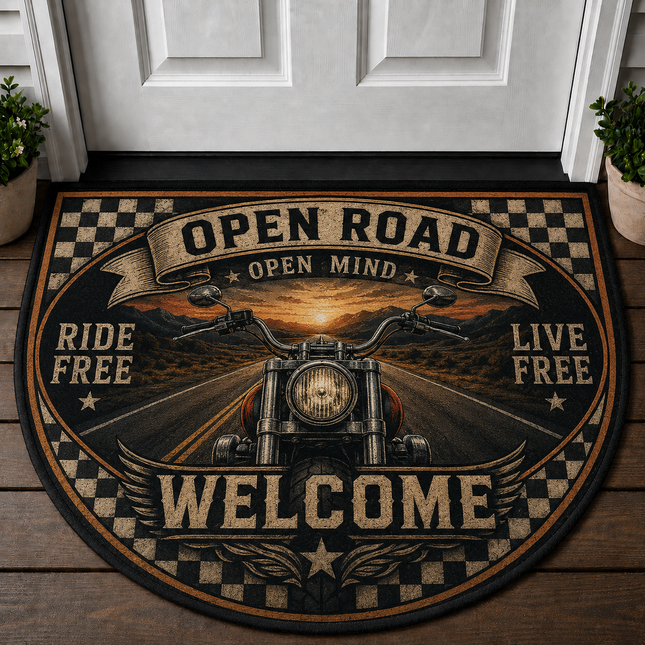 Indian Motorcycle Welcome Mat - Legacy Built For Legends Biker Doormat - 5to9vibe