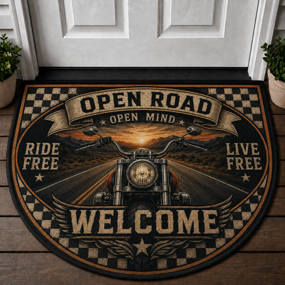 Touring Biker Welcome Mat - Live To Ride Motorcycle Adventure Doormat - 5to9vibe