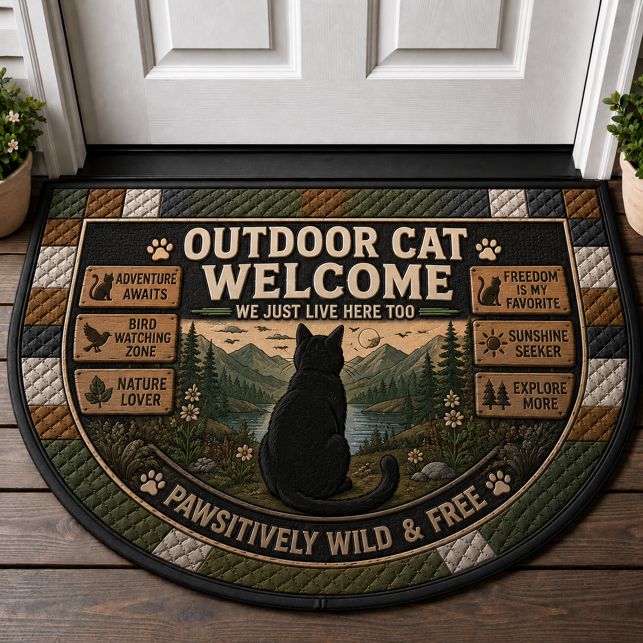 Tabbies Welcome Doormat - People Tolerated Tabby Cat Welcome Mat - 5to9vibe