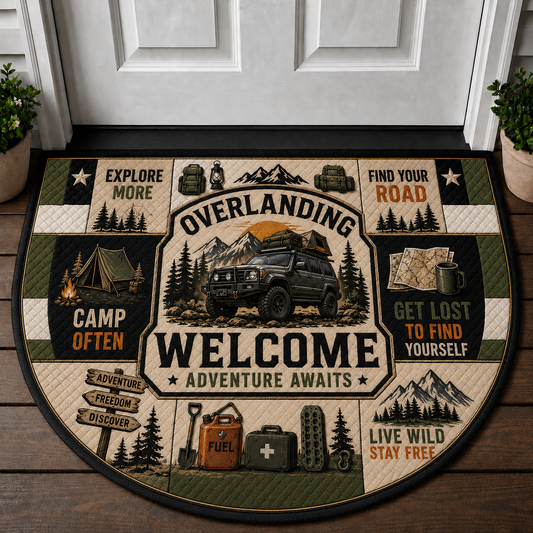 Overlanding Welcome Adventure Awaits Doormat - Off-Road SUV Outdoor Mat - 5to9vibe