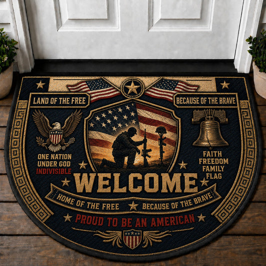 Patriot Welcome Mat – "Proud To Be An American" Patriotic Home Decor - 5to9vibe