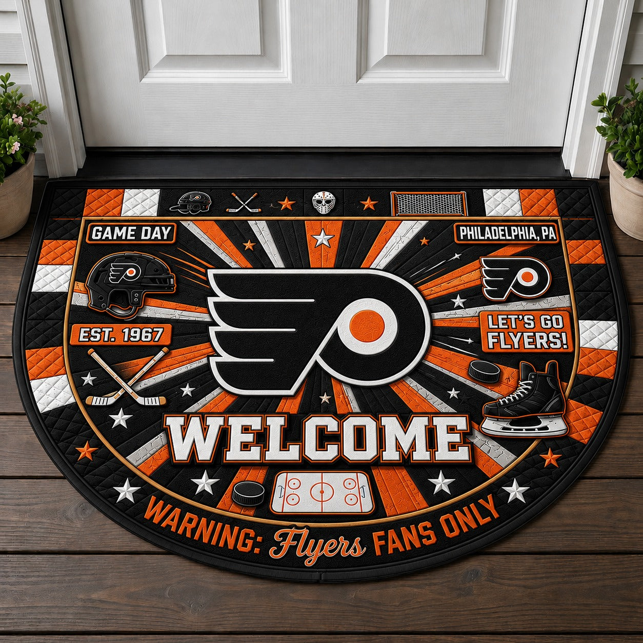 Hockey All Teams Custom Quilted Print Premium Welcome Mat – Personalized Baseball Doormat