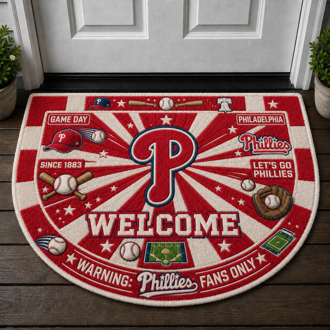Baseball All Teams Custom Quilted Print Premium Welcome Mat – Personalized Baseball Doormat