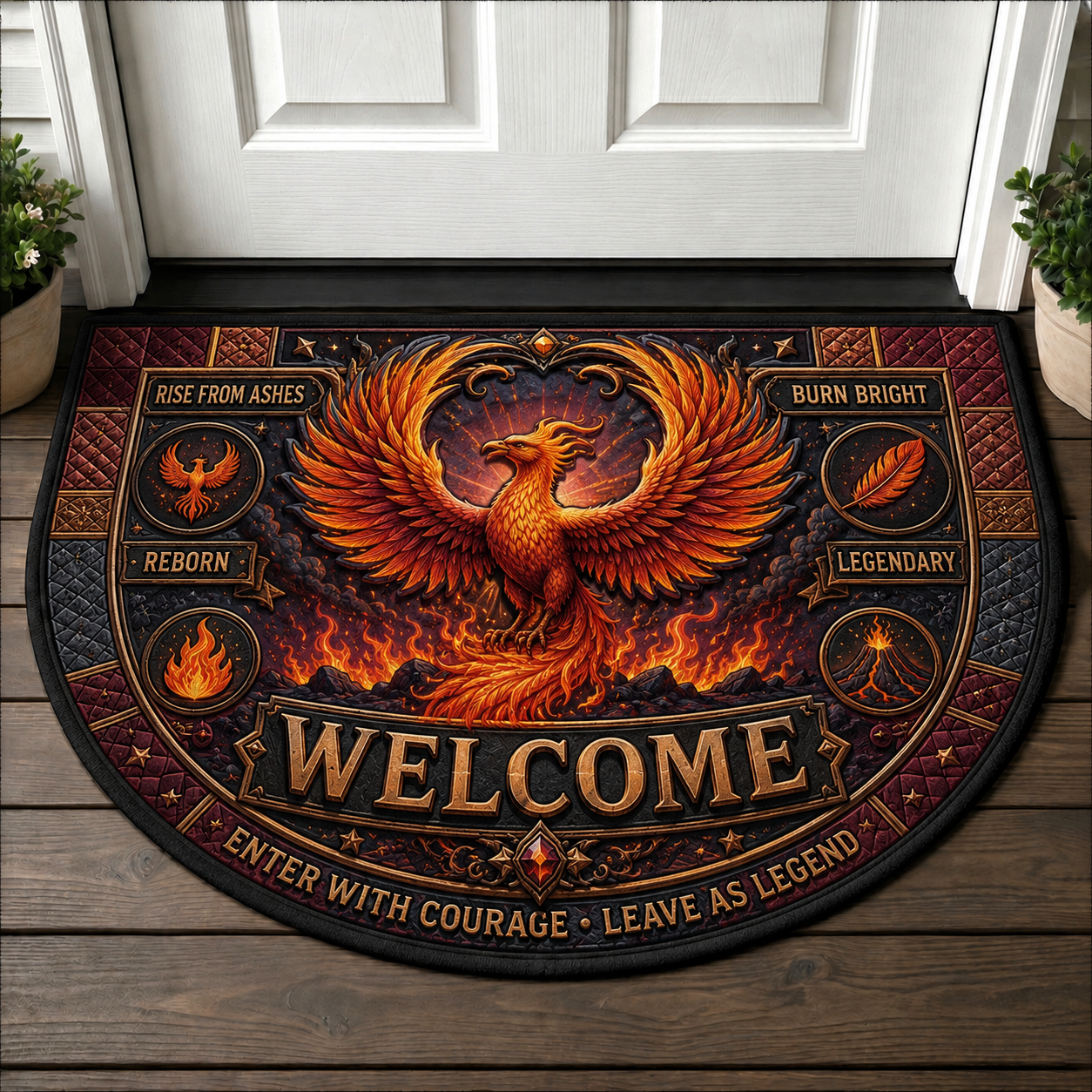 Enchanted Fairy Mushroom House Welcome Mat - Magical Night Garden Doormat - 5to9vibe