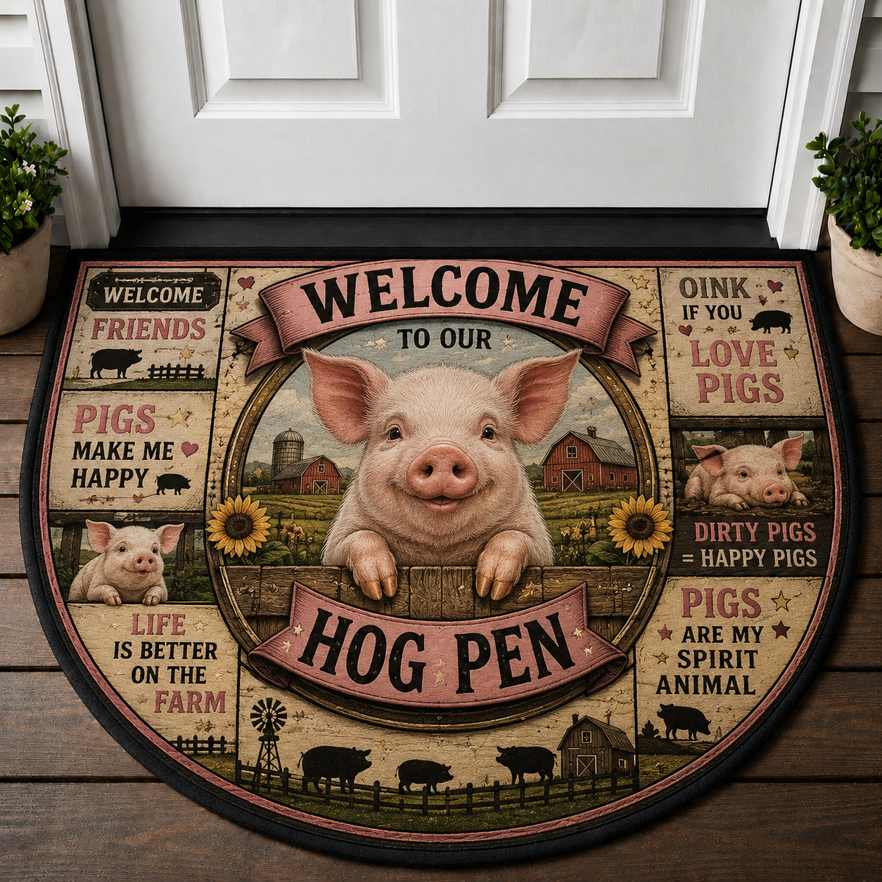 Life Is Better On The Farm Welcome Mat - Home Is Where The Barn Is Farmhouse Doormat - 5to9vibe