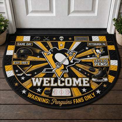 Hockey All Teams Custom Quilted Print Premium Welcome Mat – Personalized Baseball Doormat