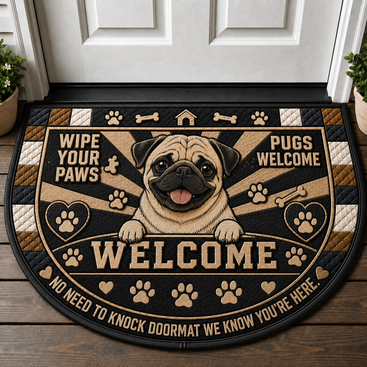 Bloodhound Welcome Mat – "Wipe Paws" Rustic Dog Breed Doormat - 5to9vibe